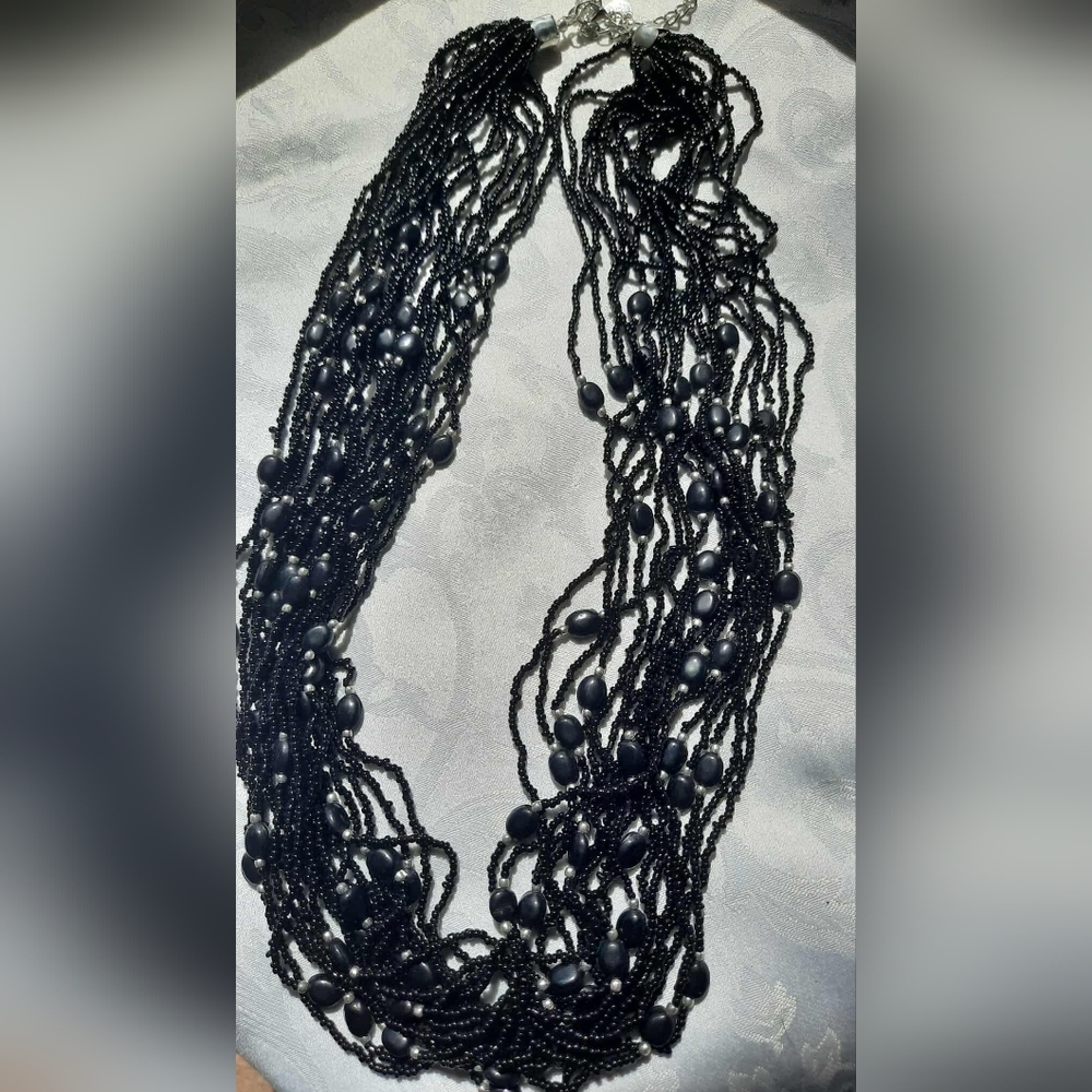 Chic Black Multi-Strand Necklace